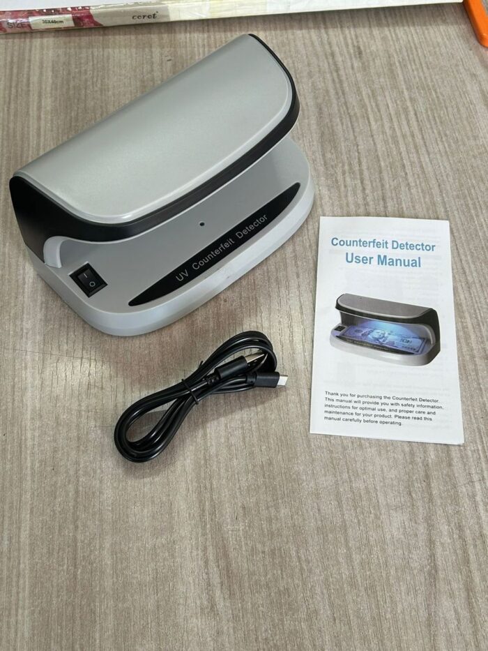 Portable Ultraviolet Purple Counterfeit Money Bill Detector Banknotes Cash Currency Desktop UV Light Magnifier Checker - Image 2