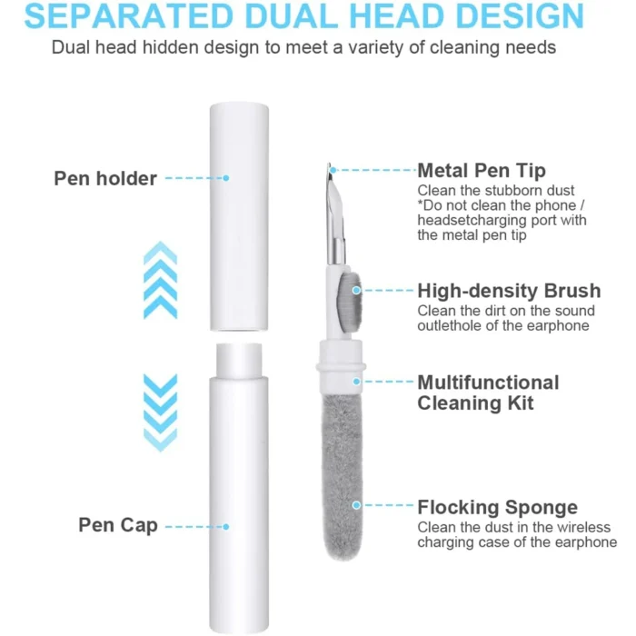 Airpods, IPhones And Bluetooth Earphone Cleaning Pen – 3-in-1 Multifunctional Kit - Image 5
