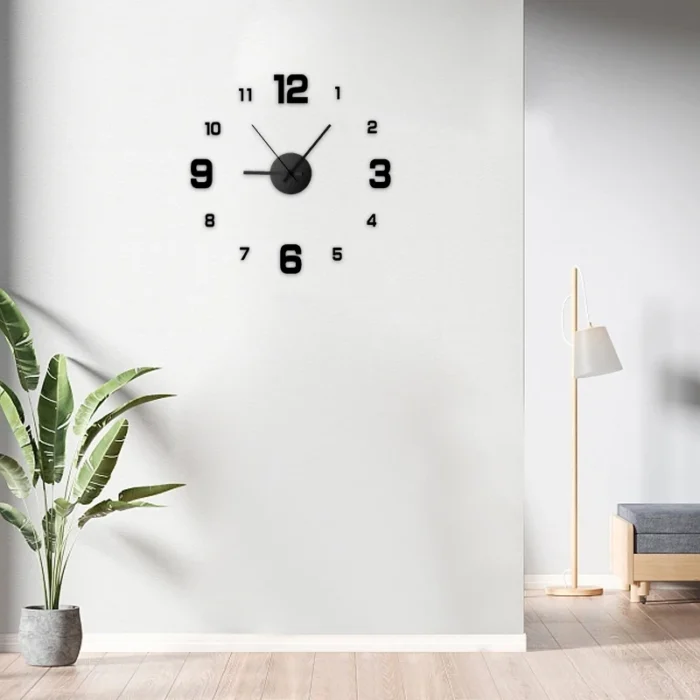 3D Creative Frameless DIY Wall Hanging Clock Wall Stickers Home Mute Digital Clock Living Room Office Wall Decoration - Image 5