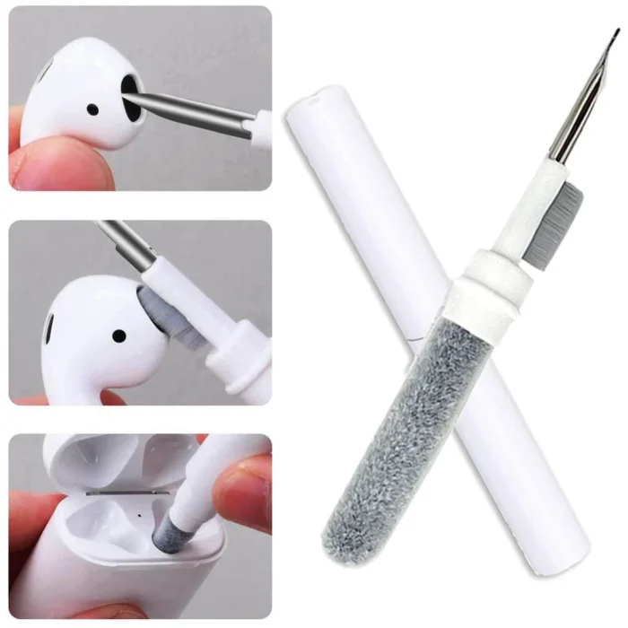 Airpods, IPhones And Bluetooth Earphone Cleaning Pen – 3-in-1 Multifunctional Kit - Image 2