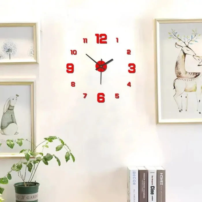 3D Creative Frameless DIY Wall Hanging Clock Wall Stickers Home Mute Digital Clock Living Room Office Wall Decoration - Image 6