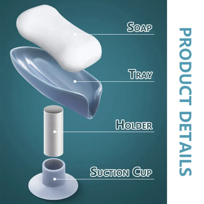 Leaf Shape Soap Holder with Drainage & Suction Cup - Image 6