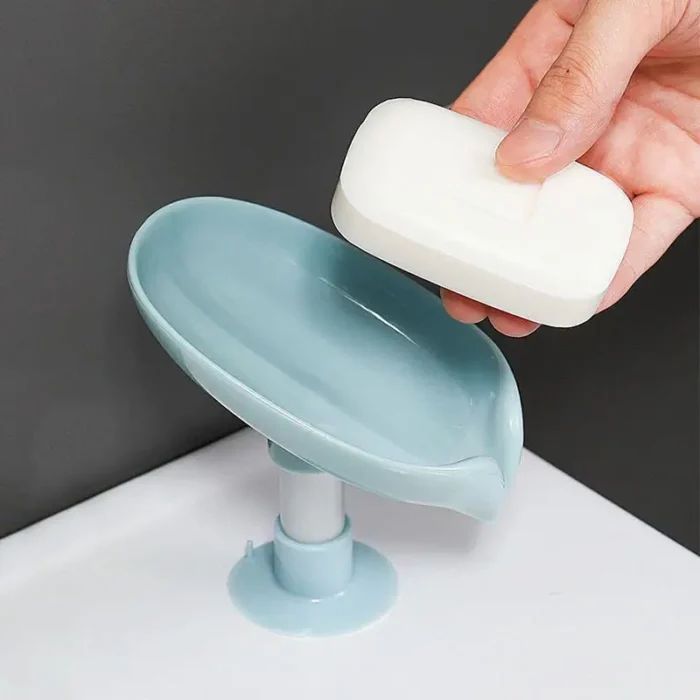 Leaf Shape Soap Holder with Drainage & Suction Cup - Image 7
