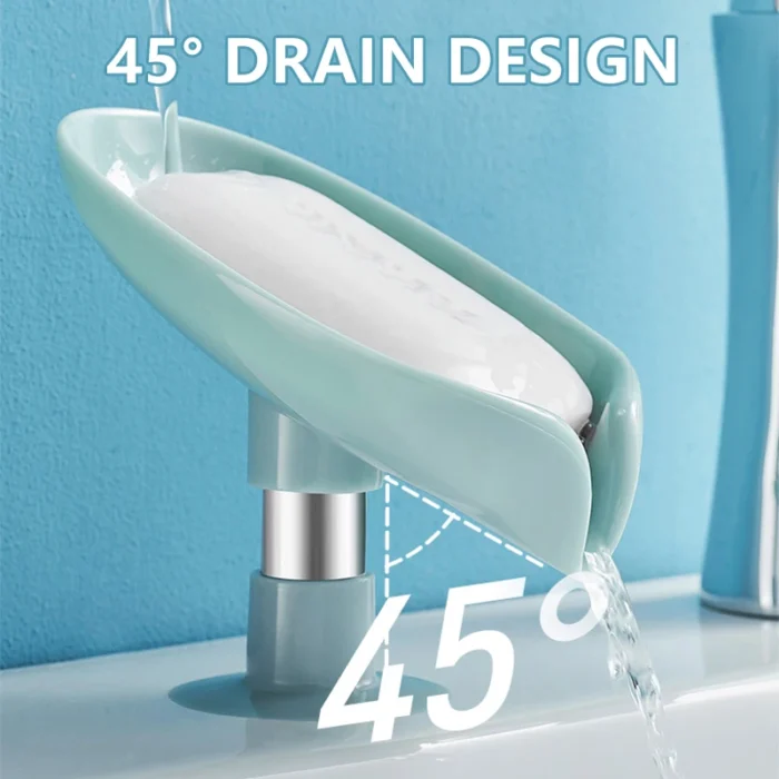 Leaf Shape Soap Holder with Drainage & Suction Cup - Image 2