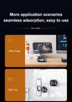 Magnetic-Silicone Vacuum Suction Bracket For Mobile Phones, Car Dashboard Rotating Holder - Image 5