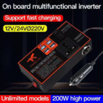 Vehicle Mult-Functional 12v24vDC Conversion Inverter AC22OV USB Socket Fast Charging.
