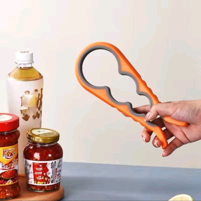 Multifunctional 4-in-1 Kitchen Tool Jar Gripper Lid Opener Can Opener Bottle Opener - Easy to Use Home Essential - Image 5