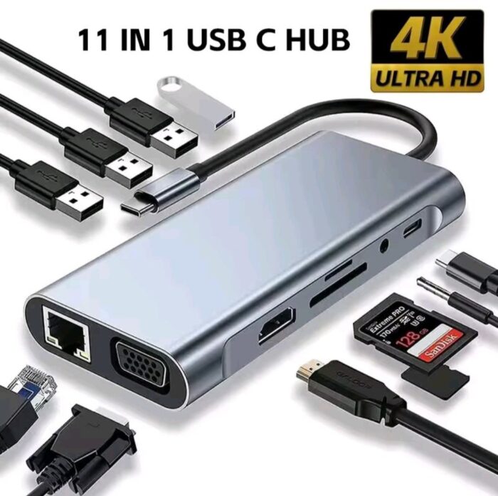 USB C Hub 8In1 7in2 7in1 Type C 3.1 To 4K HDMI Adapter with RJ45 SD/TF Card Reader PD Fast Charge for MacBook Notebook Laptop - Image 9