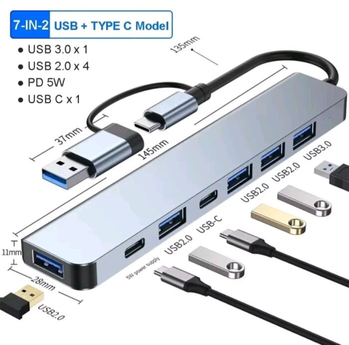 USB C Hub 8In1 7in2 7in1 Type C 3.1 To 4K HDMI Adapter with RJ45 SD/TF Card Reader PD Fast Charge for MacBook Notebook Laptop - Image 4