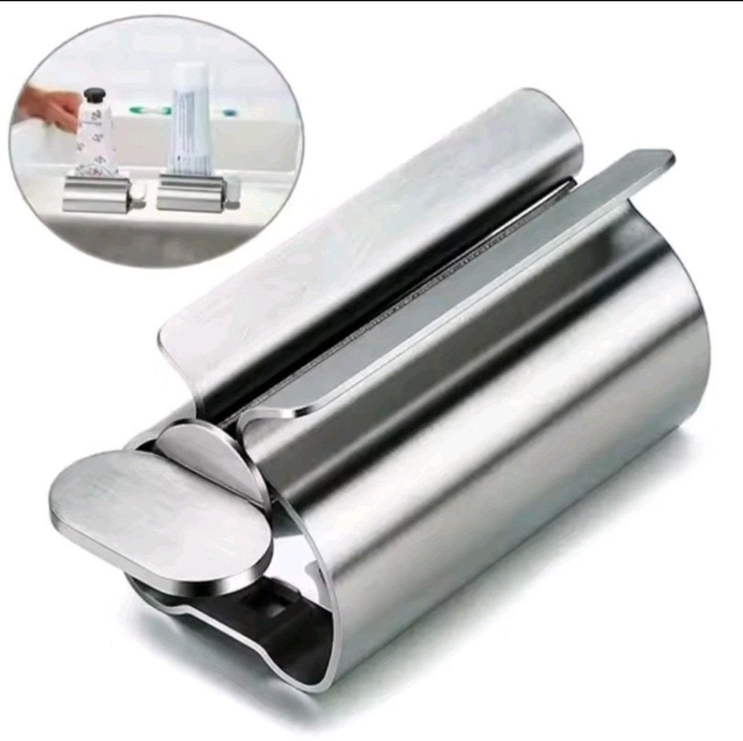 2026/03/241923.jpg Bathroom Accessories Toothpaste Squeezer Tube Roller Stainless Steel Wringer Roller Rotate Dispenser for Ointments Cosmetics - Image 1