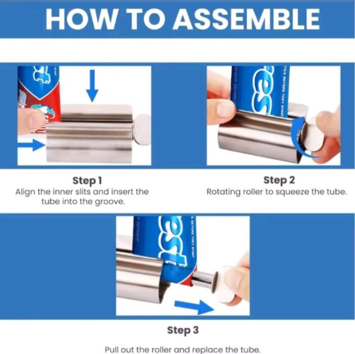 Bathroom Accessories Toothpaste Squeezer Tube Roller Stainless Steel Wringer Roller Rotate Dispenser for Ointments Cosmetics - Image 4