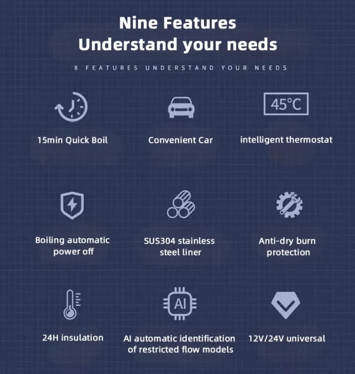 Electric Kettle 12V24V Portable Car Heating Cup - Image 6